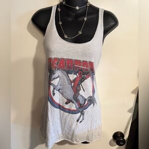 4/$16 Next Level Apparel Deadpool Light Gray Graphic Tank Top